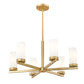 Z-Lite Danica 26" 6-Light Modern Gold Steel Chandelier With White Glass Shade