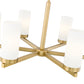 Z-Lite Danica 26" 6-Light Modern Gold Steel Chandelier With White Glass Shade