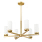 Z-Lite Danica 26" 6-Light Modern Gold Steel Chandelier With White Glass Shade