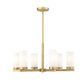 Z-Lite Danica 26" 6-Light Modern Gold Steel Chandelier With White Glass Shade