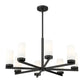 Z-Lite Danica 32" 8-Light Matte Black Steel Chandelier With White Glass Shade