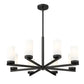 Z-Lite Danica 32" 8-Light Matte Black Steel Chandelier With White Glass Shade