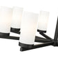 Z-Lite Danica 32" 8-Light Matte Black Steel Chandelier With White Glass Shade