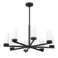 Z-Lite Danica 32" 8-Light Matte Black Steel Chandelier With White Glass Shade