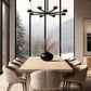 Z-Lite Danica 32" 8-Light Matte Black Steel Chandelier With White Glass Shade