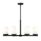 Z-Lite Danica 32" 8-Light Matte Black Steel Chandelier With White Glass Shade