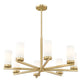 Z-Lite Danica 32" 8-Light Modern Gold Steel Chandelier With White Glass Shade