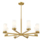 Z-Lite Danica 32" 8-Light Modern Gold Steel Chandelier With White Glass Shade