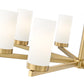 Z-Lite Danica 32" 8-Light Modern Gold Steel Chandelier With White Glass Shade