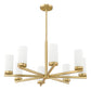 Z-Lite Danica 32" 8-Light Modern Gold Steel Chandelier With White Glass Shade