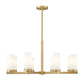 Z-Lite Danica 32" 8-Light Modern Gold Steel Chandelier With White Glass Shade