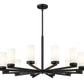 Z-Lite Danica 39" 12-Light Matte Black Steel Chandelier With White Glass Shade