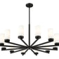 Z-Lite Danica 39" 12-Light Matte Black Steel Chandelier With White Glass Shade