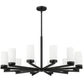 Z-Lite Danica 39" 12-Light Matte Black Steel Chandelier With White Glass Shade