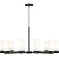 Z-Lite Danica 39" 12-Light Matte Black Steel Chandelier With White Glass Shade