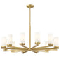 Z-Lite Danica 39" 12-Light Modern Gold Steel Chandelier With White Glass Shade