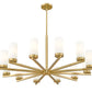 Z-Lite Danica 39" 12-Light Modern Gold Steel Chandelier With White Glass Shade