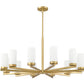 Z-Lite Danica 39" 12-Light Modern Gold Steel Chandelier With White Glass Shade