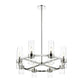Z-Lite Datus 32" 8-Light Polished Nickel Chandelier With Clear Glass Shade