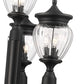 Z-Lite Davina 12-Light Candelabra Bulb Base Black Aluminum Frame Clear Ribbed Glass Shade Outdoor Post Mounted Fixture