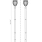 Z-Lite Davina 12" W x 119" H 4-Light Black Aluminum Outdoor Post Mounted Fixture With Clear Ribbed Glass Shade