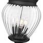 Z-Lite Davina 12" W x 143" H 4-Light Black Aluminum Outdoor Post Mounted Fixture With Clear Ribbed Glass Shade