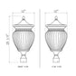 Z-Lite Davina 12" W x 25" H 4-Light Black Aluminum Outdoor Post Mount Fixture With Clear Ribbed Glass Shade