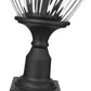 Z-Lite Davina 12" W x 27" H 4-Light Black Aluminum Outdoor Pier Mounted Fixture With Clear Ribbed Glass Shade
