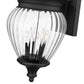 Z-Lite Davina 12" W x 28" H 4-Light Black Aluminum Outdoor Wall Light With Clear Ribbed Glass Shade