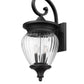 Z-Lite Davina 12" W x 28" H 4-Light Black Aluminum Outdoor Wall Light With Clear Ribbed Glass Shade