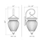 Z-Lite Davina 12" W x 28" H 4-Light Black Aluminum Outdoor Wall Light With Clear Ribbed Glass Shade