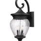 Z-Lite Davina 12" W x 28" H 4-Light Black Aluminum Outdoor Wall Light With Clear Ribbed Glass Shade