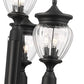 Z-Lite Davina 32" W x 126" H 12-Light Black Aluminum Outdoor Post Mounted Fixture With Clear Ribbed Glass Shade