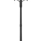 Z-Lite Davina 35" W x 120" H 12-Light Black Aluminum Outdoor Post Mounted Fixture With Clear Ribbed Glass Shade