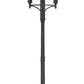 Z-Lite Davina 35" W x 131" H 16-Light Black Aluminum Outdoor Post Mounted Fixture With Clear Ribbed Glass Shade