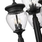 Z-Lite Davina 35" W x 131" H 16-Light Black Aluminum Outdoor Post Mounted Fixture With Clear Ribbed Glass Shade