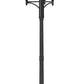 Z-Lite Davina 35" W x 131" H 16-Light Black Aluminum Outdoor Post Mounted Fixture With Clear Ribbed Glass Shade