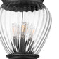 Z-Lite Davina 5016PHBR-5011P-BK 12" W x 119" H 4-Light Black Aluminum Outdoor Post Mounted Fixture With Clear Ribbed Glass Shade