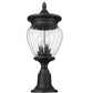 Z-Lite Davina 5016PHMR-553PM-BK 9" W x 22" H 3-Light Black Aluminum Outdoor Pier Mounted Fixture With Clear Ribbed Glass Shade