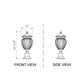 Z-Lite Davina 5016PHMR-553PM-BK 9" W x 22" H 3-Light Black Aluminum Outdoor Pier Mounted Fixture With Clear Ribbed Glass Shade