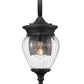 Z-Lite Davina 7" W x 17" H 1-Light Black Aluminum Outdoor Wall Light With Clear Ribbed Glass Shade