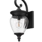 Z-Lite Davina 7" W x 17" H 1-Light Black Aluminum Outdoor Wall Light With Clear Ribbed Glass Shade