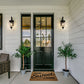 Z-Lite Davina 7" W x 17" H 1-Light Black Aluminum Outdoor Wall Light With Clear Ribbed Glass Shade