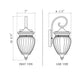 Z-Lite Davina 7" W x 17" H 1-Light Black Aluminum Outdoor Wall Light With Clear Ribbed Glass Shade