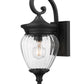 Z-Lite Davina 7" W x 17" H 1-Light Black Aluminum Outdoor Wall Light With Clear Ribbed Glass Shade