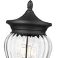 Z-Lite Davina 9" W x 114" H 3-Light Black Aluminum Outdoor Post Mounted Fixture With Clear Ribbed Glass Shade
