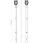 Z-Lite Davina 9" W x 114" H 3-Light Black Aluminum Outdoor Post Mounted Fixture With Clear Ribbed Glass Shade