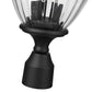 Z-Lite Davina 9" W x 20" H 3-Light Black Aluminum Outdoor Post Mount Fixture With Clear Ribbed Glass Shade