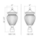 Z-Lite Davina 9" W x 20" H 3-Light Black Aluminum Outdoor Post Mount Fixture With Clear Ribbed Glass Shade