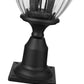 Z-Lite Davina 9" W x 22" H 3-Light Black Aluminum Outdoor Pier Mounted Fixture With Clear Ribbed Glass Shade